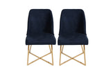 Set 2 scaune Madrid 908 V2, Auriu - Albastru închis, 50x49x90 cm