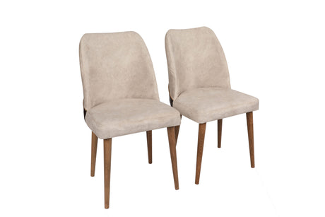 Set 2 scaune Nova 071 V2, Crem - Nuc, 50x49x90 cm