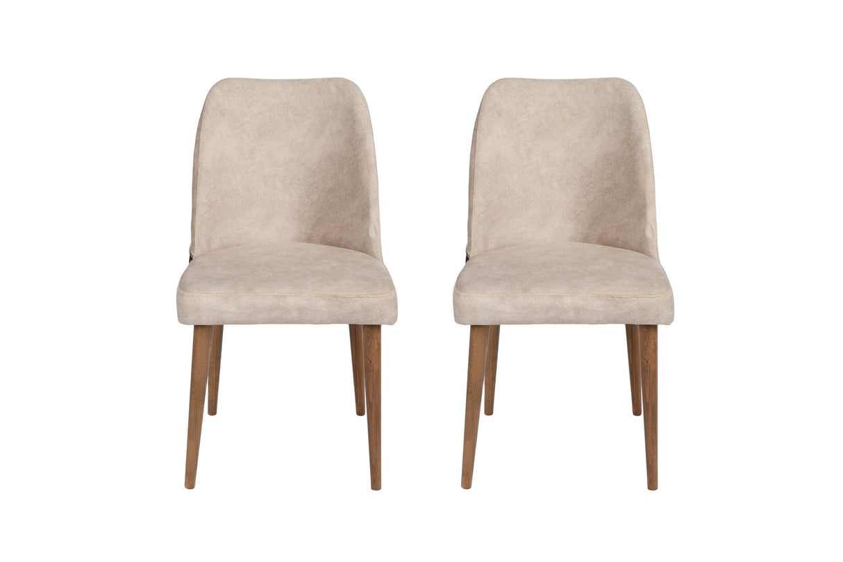 Set 2 scaune Nova 071 V2, Crem - Nuc, 50x49x90 cm