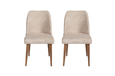 Set 2 scaune Nova 071 V2, Crem - Nuc, 50x49x90 cm