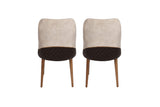 Set 2 scaune Nova 071 V2, Crem - Nuc, 50x49x90 cm
