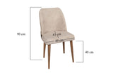 Set 2 scaune Nova 071 V2, Crem - Nuc, 50x49x90 cm