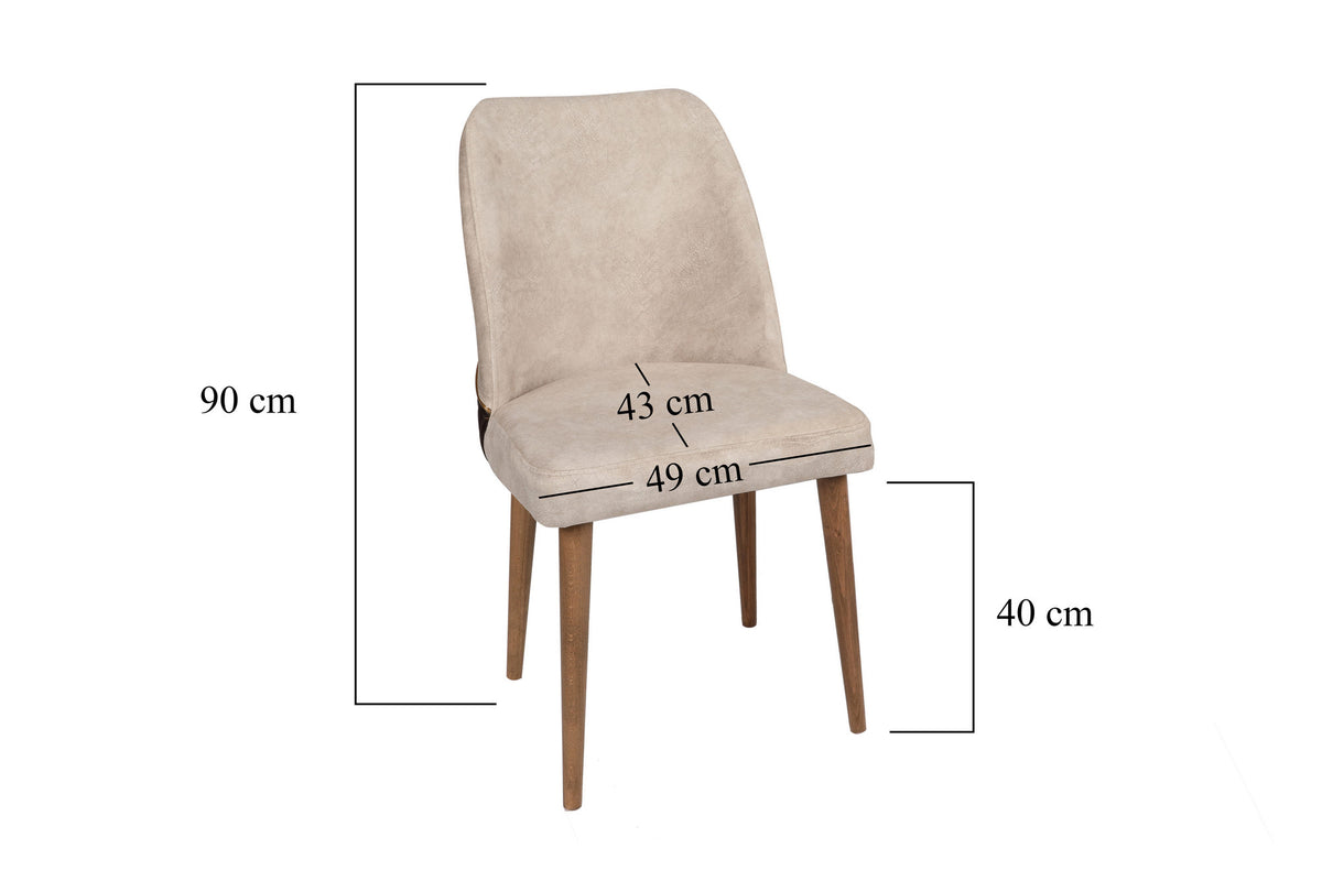 Set 2 scaune Nova 071 V2, Crem - Nuc, 50x49x90 cm, SKU 974NMB1205, imagine 8