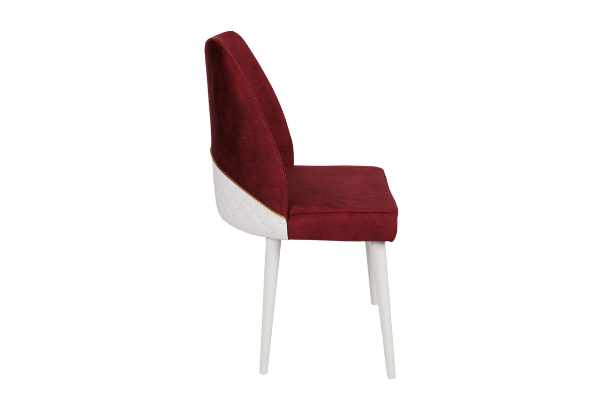 Set 2 scaune Nova 081 V2, Bordo - Alb, 50x49x90 cm