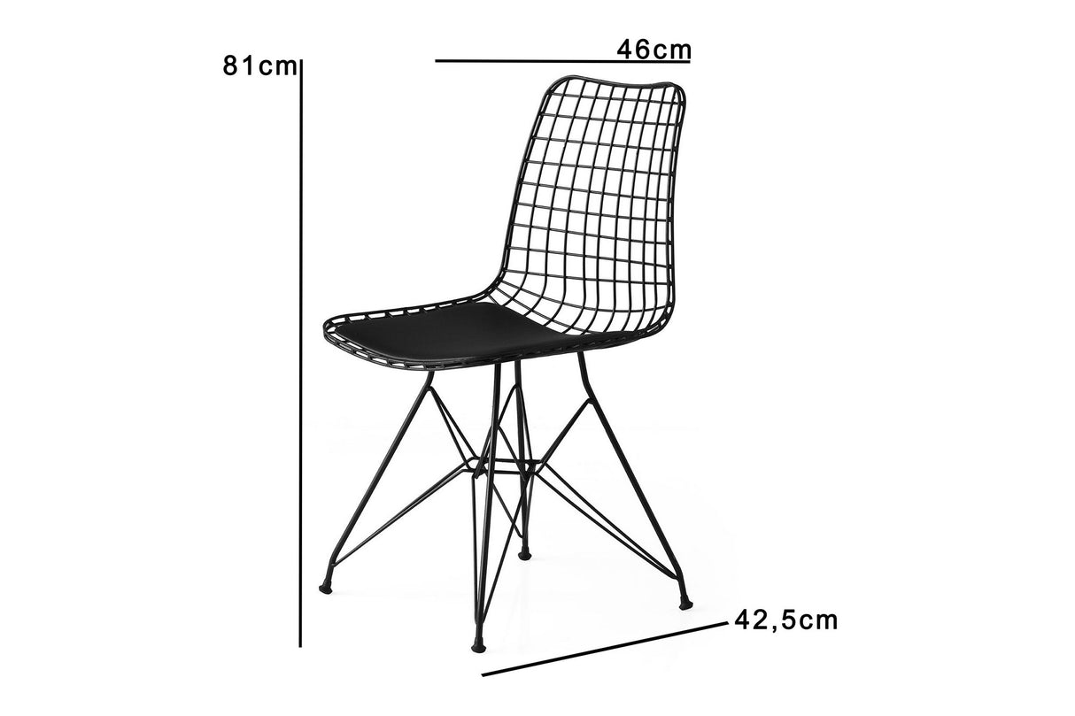 Set 2 scaune Tivoli 271 V2, Negru, 46x43x81 cm
