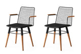 Set 2 scaune Trend 270 V2, Negru - Nuc, 43x39x82 cm