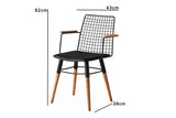 Set 2 scaune Trend 270 V2, Negru - Nuc, 43x39x82 cm