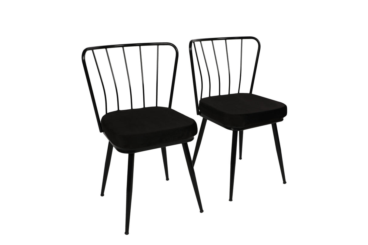 Set 2 scaune Yıldız 943 V2, Negru, 43x42x82 cm