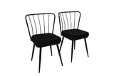 Set 2 scaune Yıldız 943 V2, Negru, 43x42x82 cm