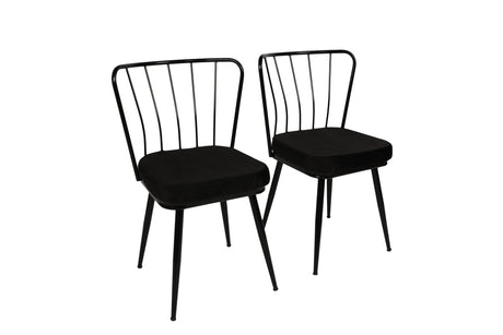 Set 2 scaune Yıldız 943 V2, Negru, 43x42x82 cm