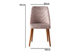 Set 4 scaune Dallas 555 V4, Nuc - Bej, 50x49x90 cm