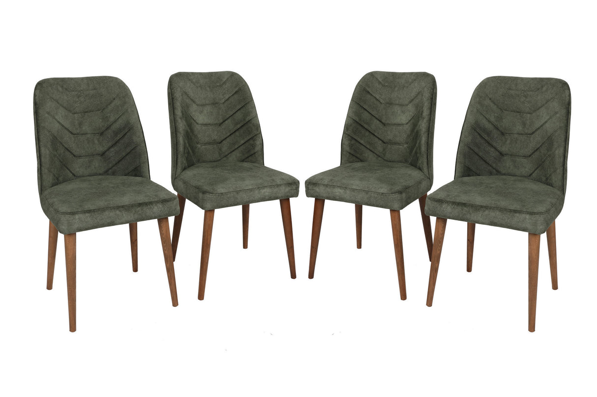 Set 4 scaune Dallas 558 V4, Nuc - Dark green, 50x49x90 cm