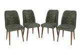 Set 4 scaune Dallas 558 V4, Nuc - Dark green, 50x49x90 cm