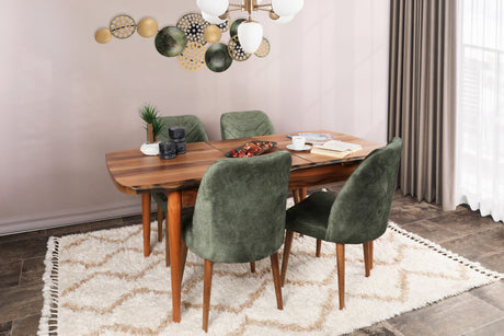 Set 4 scaune Dallas 558 V4, Nuc - Dark green, 50x49x90 cm