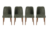 Set 4 scaune Dallas 558 V4, Nuc - Dark green, 50x49x90 cm