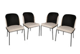 Set 4 scaune Dore 145 V4, Negru - Crem, 54x55x86 cm