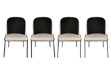 Set 4 scaune Dore 145 V4, Negru - Crem, 54x55x86 cm