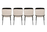 Set 4 scaune Dore 145 V4, Negru - Crem, 54x55x86 cm