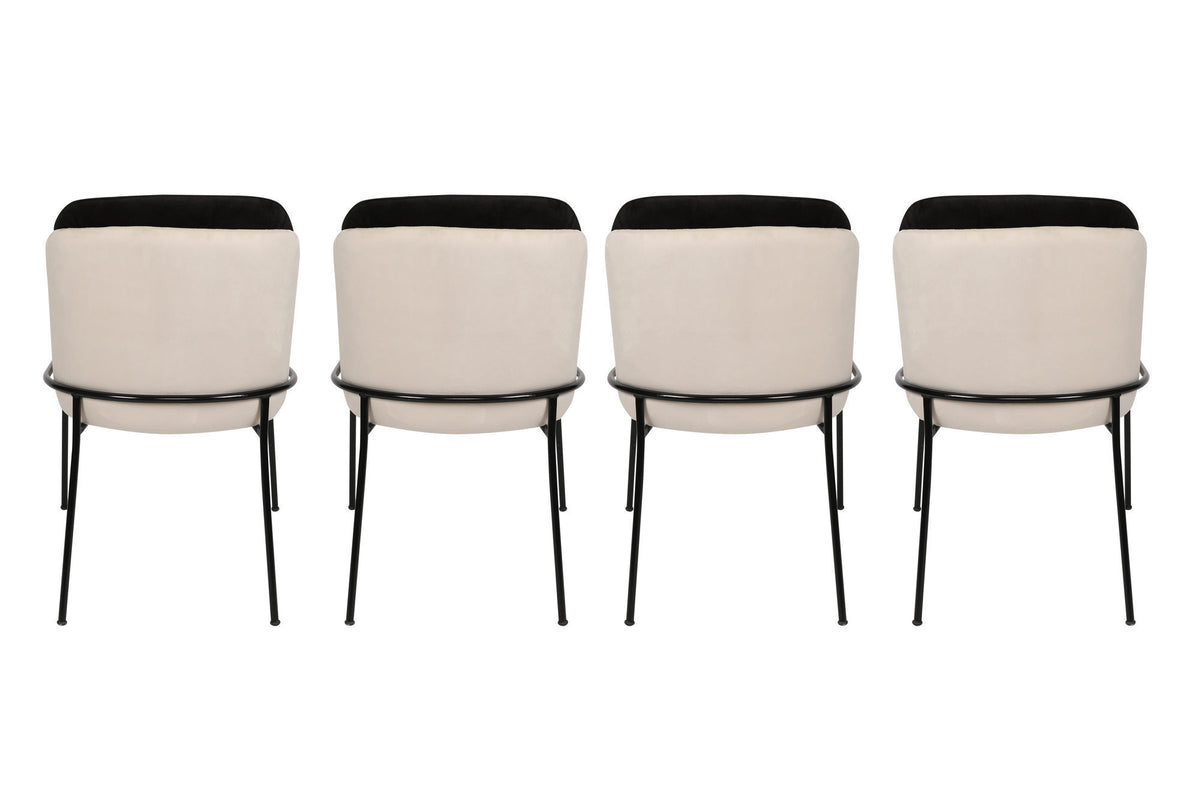 Set 4 scaune Dore 145 V4, Negru - Crem, 54x55x86 cm, SKU 974NMB1213, imagine 5