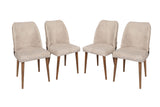 Set 4 scaune Nova 071 V4, Crem - Nuc, 50x49x90 cm