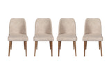 Set 4 scaune Nova 071 V4, Crem - Nuc, 50x49x90 cm
