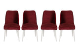 Set 4 scaune Nova 081 V4, Bordo - Alb, 50x49x90 cm