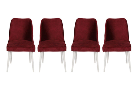 Set 4 scaune Nova 081 V4, Bordo - Alb, 50x49x90 cm