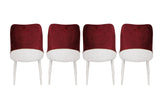Set 4 scaune Nova 081 V4, Bordo - Alb, 50x49x90 cm