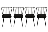 Set 4 scaune Yıldız 943 V4, Negru, 43x42x82 cm