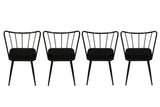 Set 4 scaune Yıldız 943 V4, Negru, 43x42x82 cm