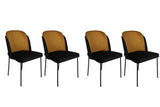 Set 4 scaune Dore-142 V4, Muștar - Negru, 54x55x86 cm