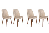 Set 4 scaune Dallas-550 V4, Bej - Nuc, 50x49x90 cm
