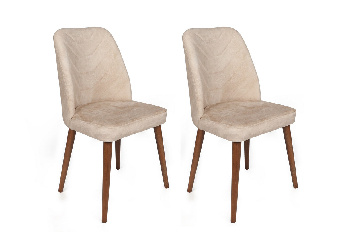 Set 4 scaune Dallas-550 V4, Bej - Nuc, 50x49x90 cm