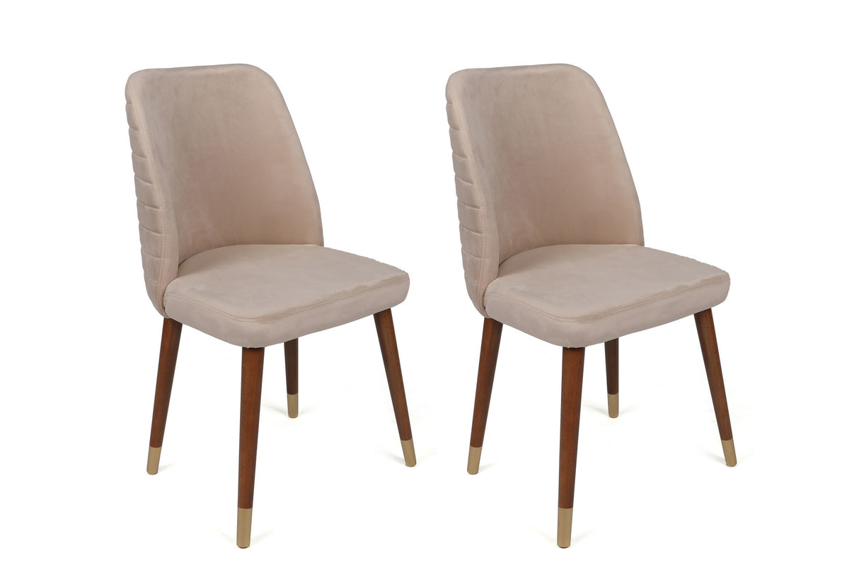 Set 4 scaune Hugo-387 V4, Crem - Auriu, 50x49x90 cm