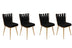 Set 4 scaune Kuşaklı-211 V4, Negru - Auriu, 43x43x82 cm, SKU 974NMB1604, imagine 1