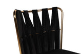 Set 4 scaune Kuşaklı-211 V4, Negru - Auriu, 43x43x82 cm