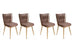 Set 4 scaune Kuşaklı-213 V4, Maro deschis - Auriu, 43x43x82 cm, SKU 974NMB1605, imagine 1