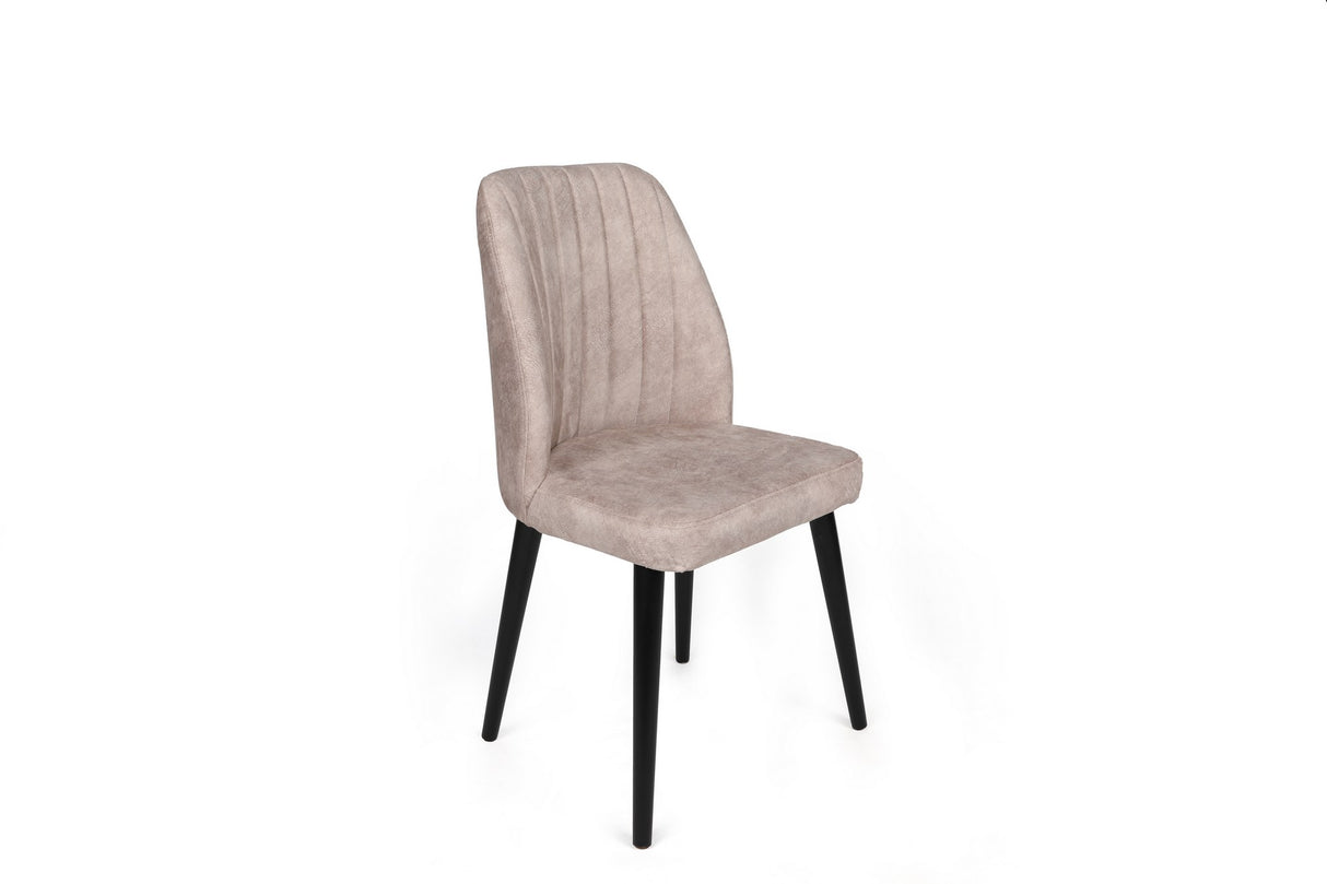 Set 2 scaune Alfa-469 V2, Crem - Negru, 50x49x90 cm