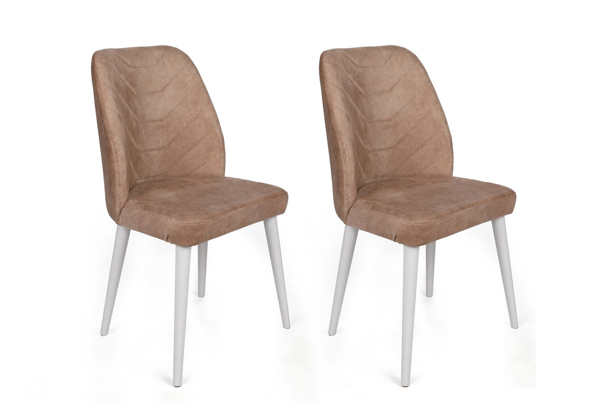 Set 2 scaune Dallas-583 V2, Mink - Alb, 50x49x90 cm