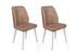 Set 2 scaune Dallas-583 V2, Mink - Alb, 50x49x90 cm, SKU 974NMB1663, imagine 1