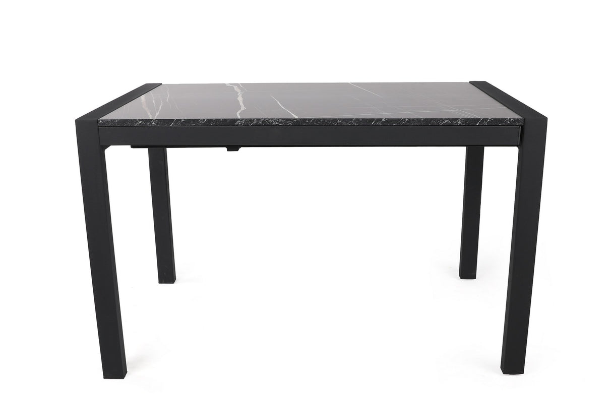 Masă dining extensibilă Silva - 1012, Negru, 120x74x75 cm