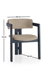 Scaun CO - 002, Negru - Mink, 58x49x76 cm