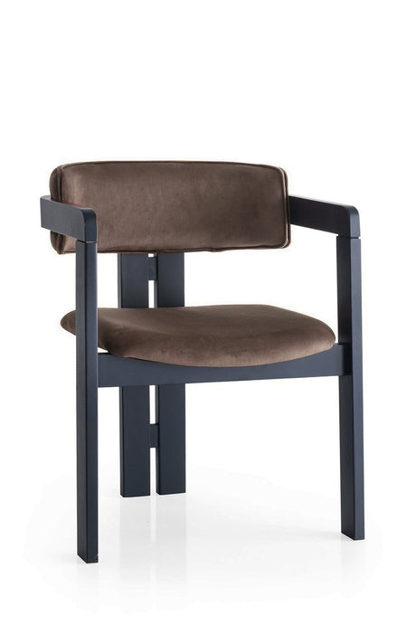 Scaun CO - 022, Negru - Maro, 58x49x76 cm