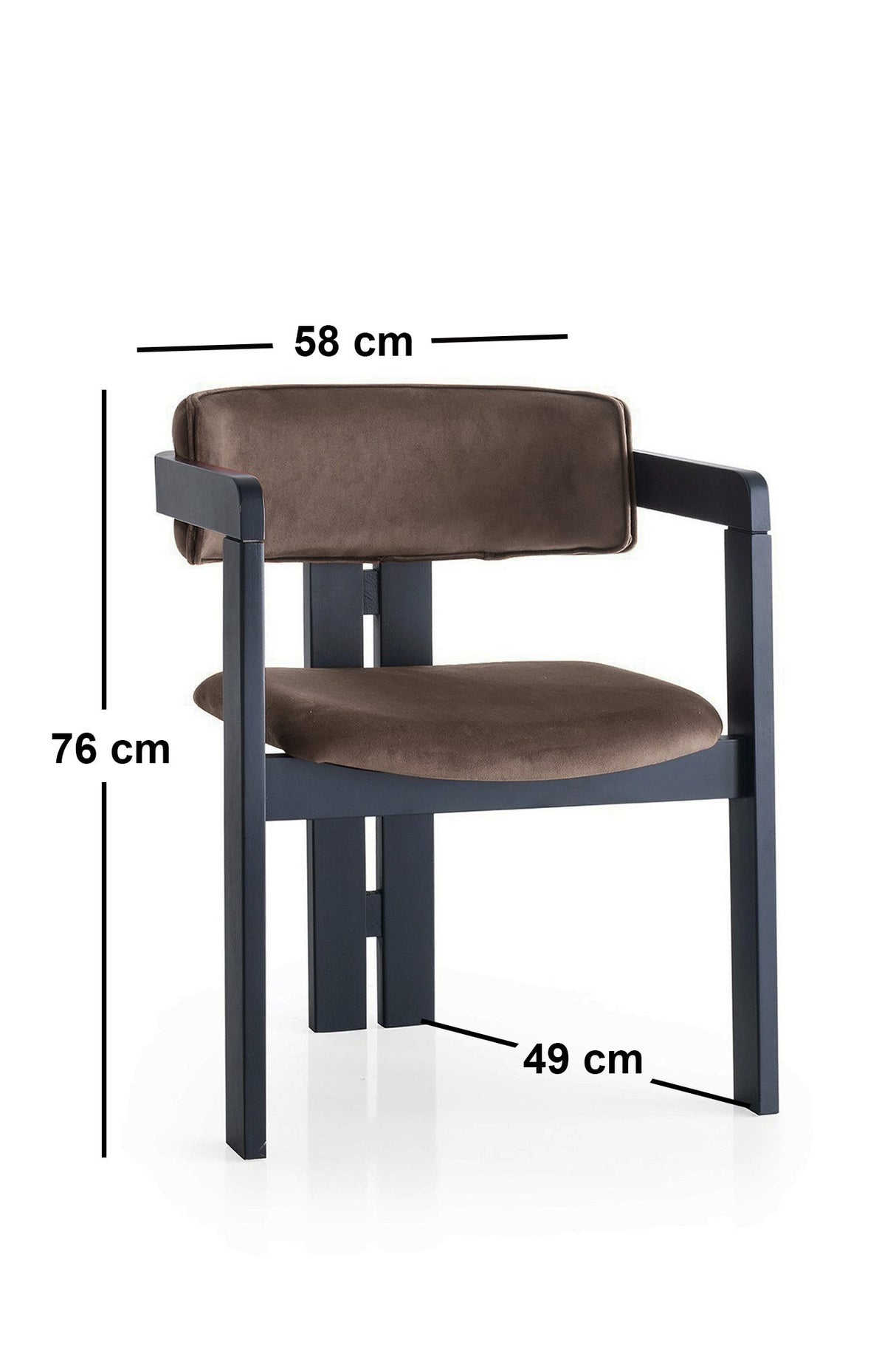 Scaun CO - 022, Negru - Maro, 58x49x76 cm