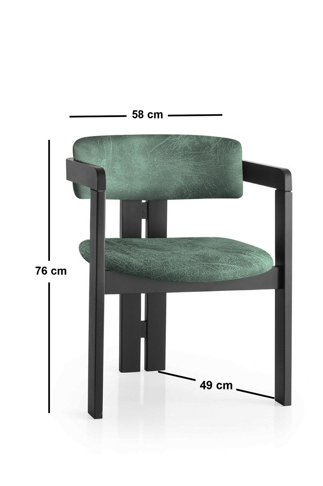 Scaun CO - 023, Negru - Verde, 58x49x76 cm