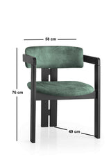 Scaun CO - 023, Negru - Verde, 58x49x76 cm