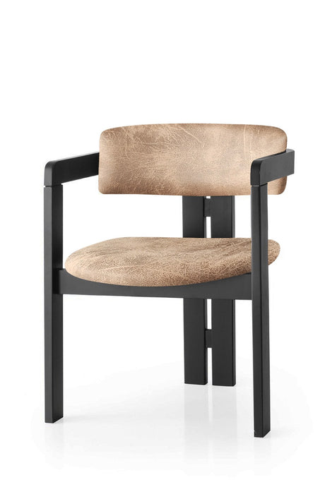 Scaun CO - 024, Negru - Bej, 58x49x76 cm