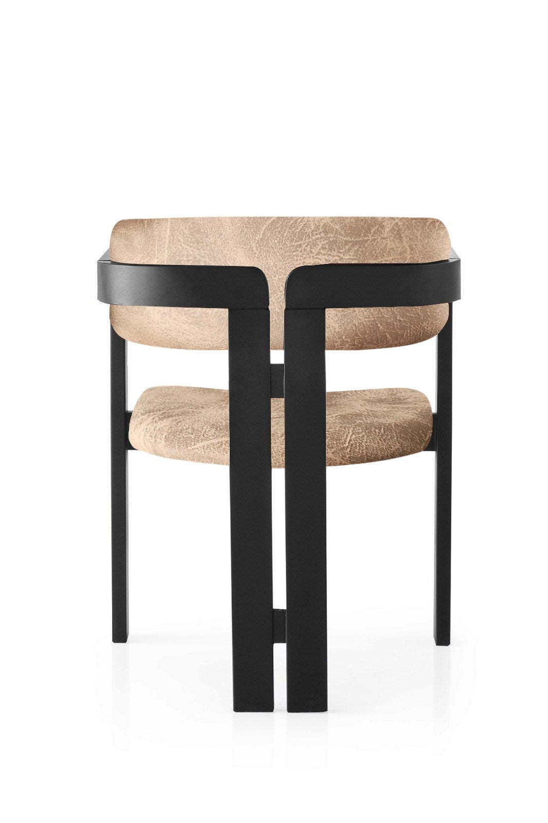 Scaun CO - 024, Negru - Bej, 58x49x76 cm