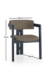 Scaun CO - 025, Negru - Maro, 58x49x76 cm
