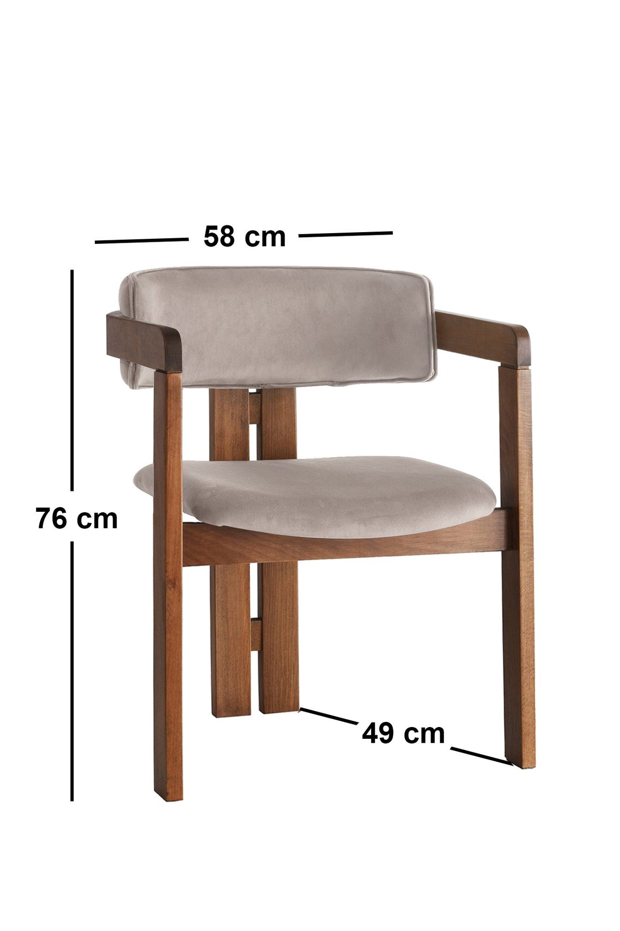 Scaun CO - 026, Nuc - Maro deschis, 58x49x76 cm